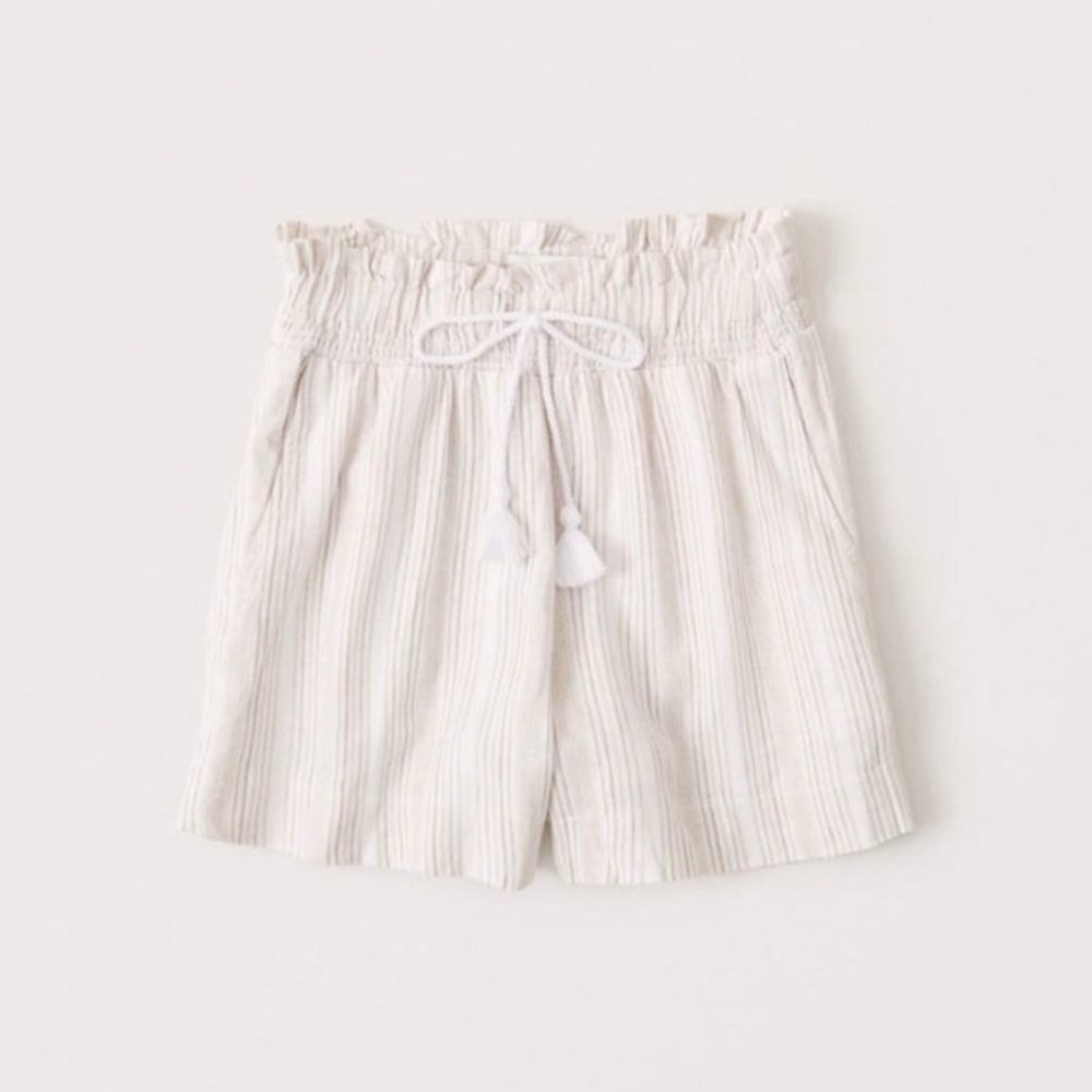 Abercrombie Linen Blend Pull On Shorts